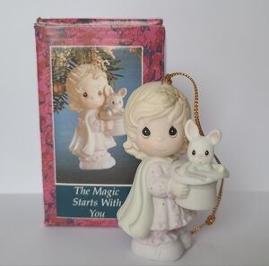 Precious Moments Magician Girl Christmas Ornament Collectible Porcelain Figurine